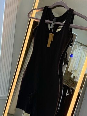 SKIMS Black Racerback Mini Bodysuit Dress XXS